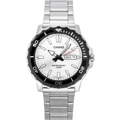 Casio Standard Analog Stainless Steel Silver Dial Quartz MTD-125D-7AV 100M Men's Watch