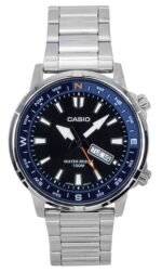 Casio Standard Analog Stainless Steel Black Dial Quartz MTD-130D-1A2V 100M Men's Watch