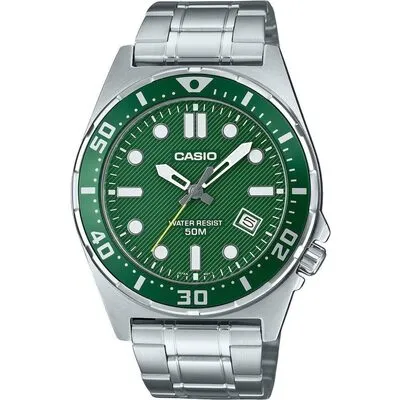 Casio Standard Analog Stainless Steel Green Dial Quartz MTD-135D-3AV Men's Watch