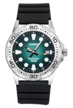 Casio Standard Analog Resin Strap Green Dial Quartz MTD-140-3AV 100M Men's Watch