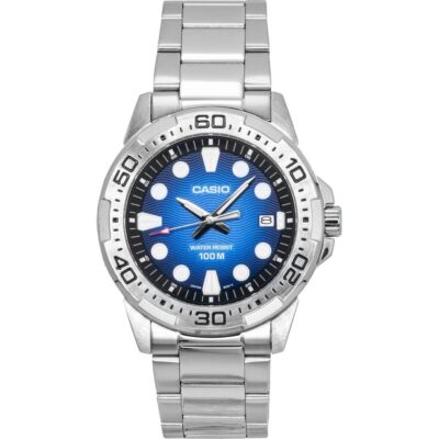 Casio Standard Analog Stainless Steel Blue Dial Quartz MTD-140D-2AV 100M Men's Watch