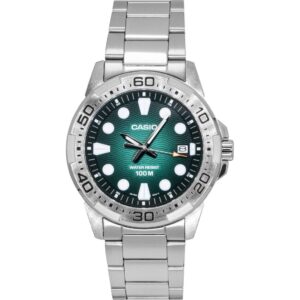 Casio Standard Analog Stainless Steel Green Dial Quartz MTD-140D-3AV 100M Men's Watch