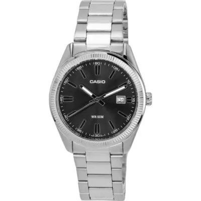 Casio Standard Analog Stainless Steel Black Dial Quartz MTP-1302D-1A1 Men's Watch