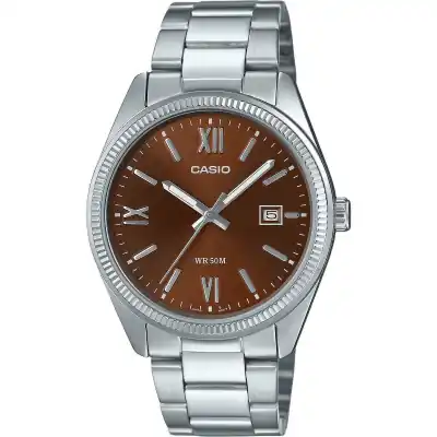 Casio Standard Analog Ion Plated Stainless Steel Brown Dial Quartz MTP-1302DD-5AV Men's Watch