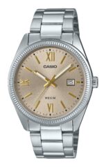 Casio Standard Analog Ion Plated Stainless Steel Beige Dial Quartz MTP-1302DD-9AV Men's Watch
