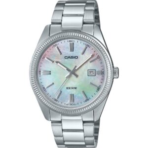 Casio Standard Analog Ion Plated Stainless Steel Mother Of Pearl Quartz MTP-1302DS-7AV Men's Watch
