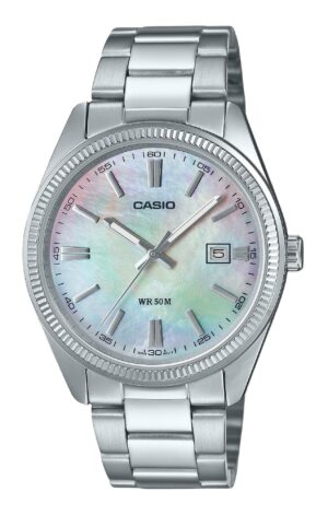 Casio Standard Analog Ion Plated Stainless Steel Mother Of Pearl Quartz MTP-1302DS-7AV Men's Watch