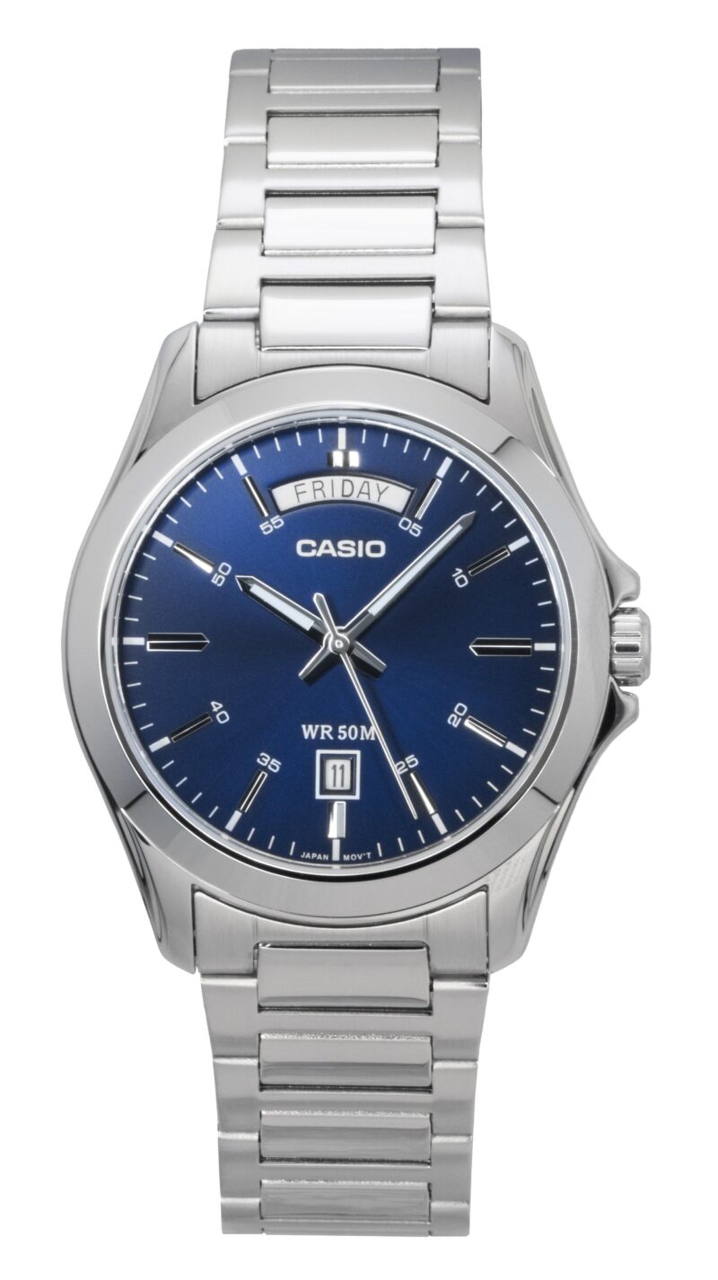 Casio Standard Analog Stainless Steel Blue Dial Quartz MTP-1370D-2A2V Men's Watch