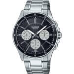 Casio Standard Analog Ion Plated Stainless Steel Black Dial Quartz MTP-1374D-1A3V Men's Watch
