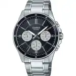 Casio Standard Analog Ion Plated Stainless Steel Black Dial Quartz MTP-1374D-1A3V Men's Watch