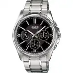 Casio Enticer Analog Stainless Steel Black Dial Quartz MTP-1375D-1AV Men's Watch