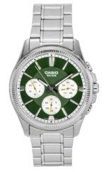 Casio Enticer Analog Stainless Steel Green Dial Quartz MTP-1375D-3 Men's Watch