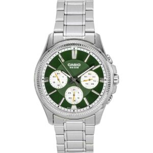 Casio Enticer Analog Stainless Steel Green Dial Quartz MTP-1375D-3 Men's Watch