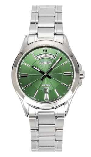 Casio Standard Analog Stainless Steel Green Dial Quartz MTP-1381D-3AV Men's Watch