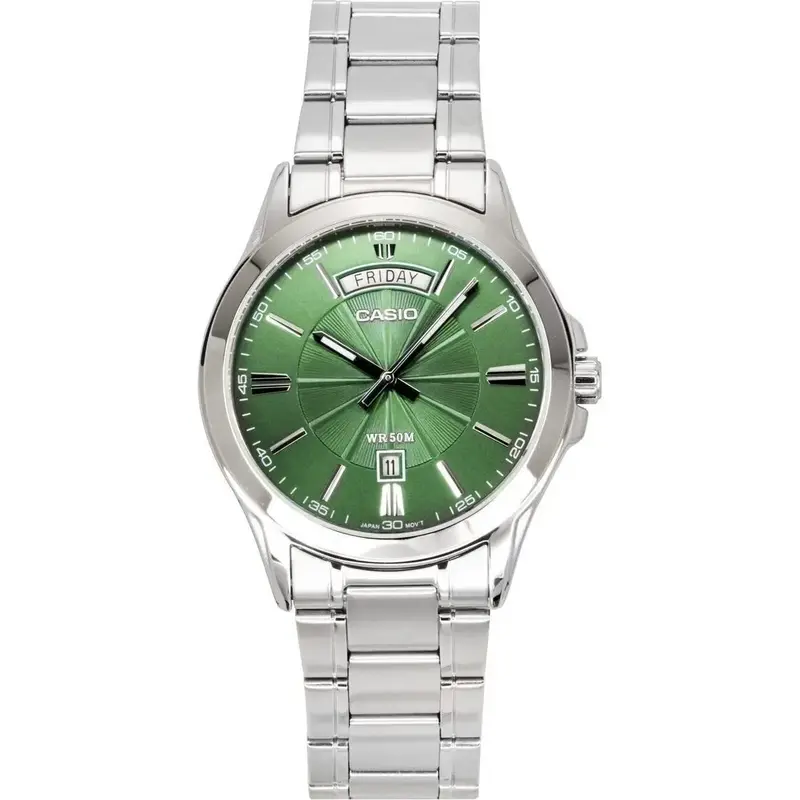 Casio Standard Analog Stainless Steel Green Dial Quartz MTP-1381D-3AV Men's Watch