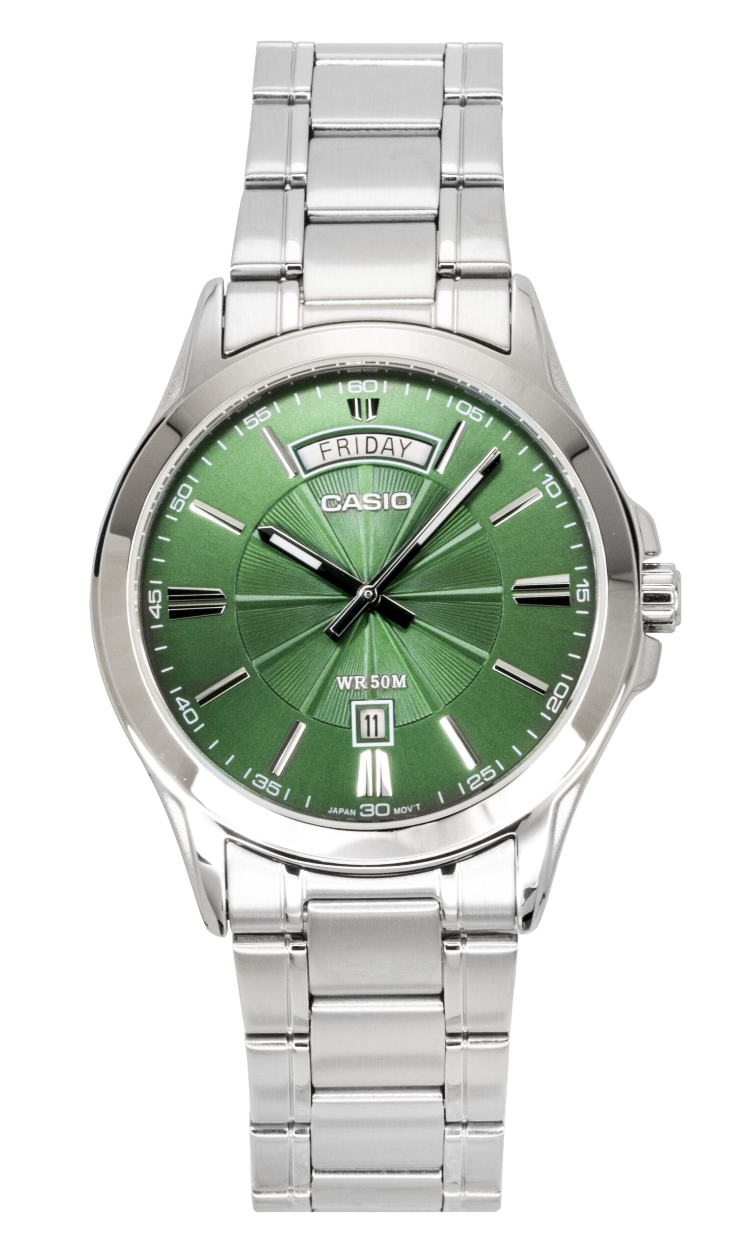 Casio Standard Analog Stainless Steel Green Dial Quartz MTP-1381D-3AV Men's Watch 1 Casio Standard Analog Stainless Steel Green Dial Quartz MTP-1381D-3AV Men's Watch