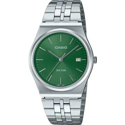 Casio Standard Analog Stainless Steel Green Dial Quartz MTP-B145D-3AV Unisex Watch
