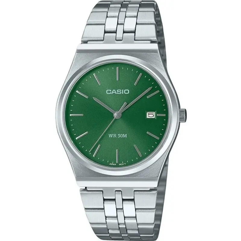 Casio Standard Analog Stainless Steel Green Dial Quartz MTP-B145D-3AV Unisex Watch