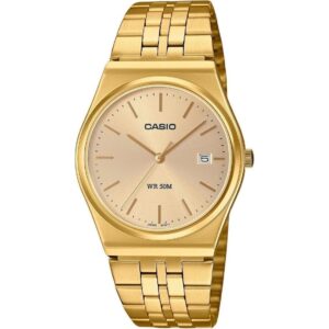 Casio Standard Analog Gold Tone Stainless Steel Gold Dial Quartz MTP-B145G-9AV Unisex Watch