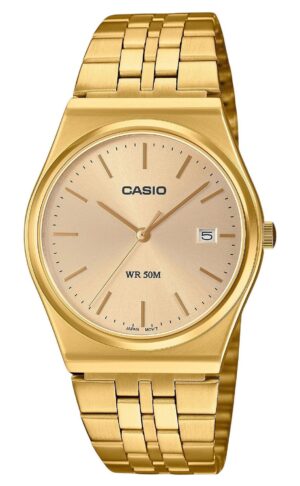 Casio Standard Analog Gold Tone Stainless Steel Gold Dial Quartz MTP-B145G-9AV Unisex Watch