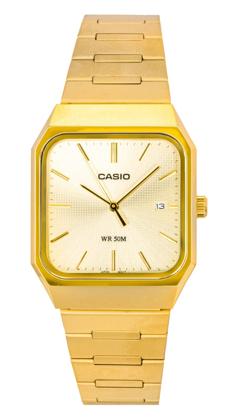 Casio Standard Analog Stainless Steel Gold Dial Quartz MTP-B185G-9AV Men's Watch