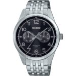 Casio Standard Analog Stainless Steel Black Dial Quartz MTP-E340D-1AV Men's Watch