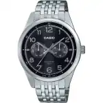 Casio Standard Analog Stainless Steel Black Dial Quartz MTP-E340D-1AV Men's Watch
