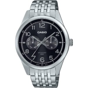 Casio Standard Analog Stainless Steel Black Dial Quartz MTP-E340D-1AV Men's Watch
