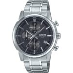 Casio Standard Analog Chronograph Stainless Steel Black Dial Quartz MTP-E510D-1A1V Men's Watch
