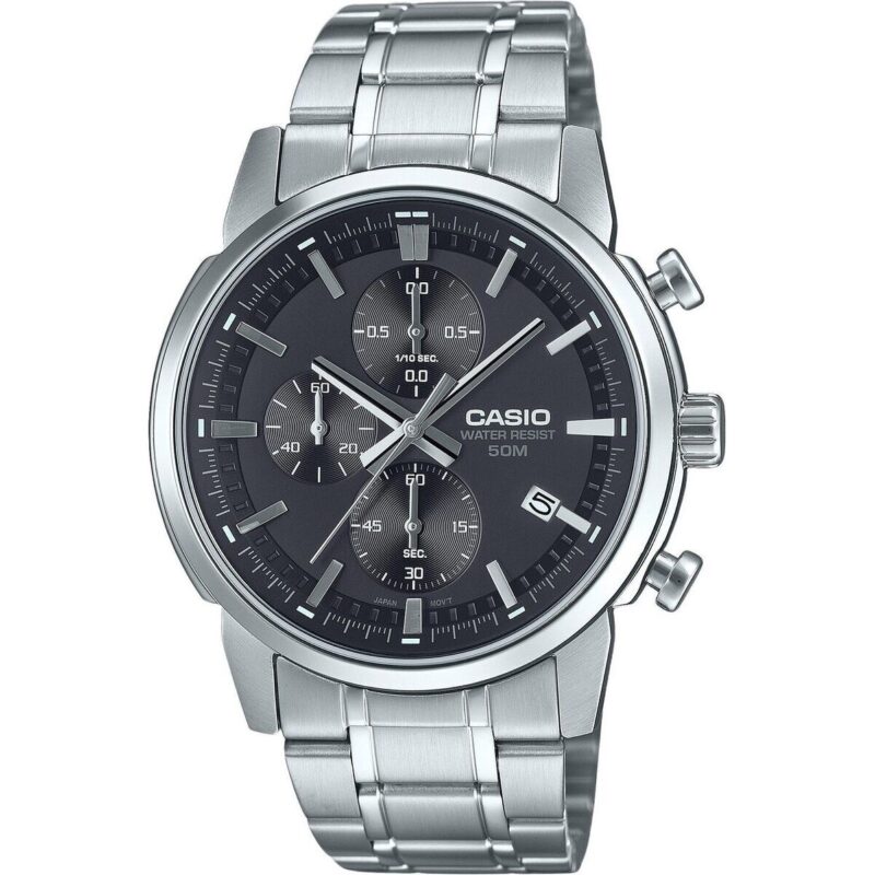 Casio Standard Analog Chronograph Stainless Steel Black Dial Quartz MTP-E510D-1A1V Men's Watch
