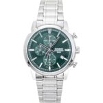 Casio Chronograph Analog Stainless Steel Green Dial Quartz MTP-E510D-3AV Men's Watch
