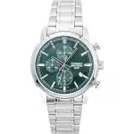 Casio Chronograph Analog Stainless Steel Green Dial Quartz MTP-E510D-3AV Men's Watch