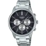 Casio Standard Analog Chronograph Stainless Steel Grey Dial Quartz MTP-E515D-1AV Men's Watch