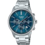 Casio Standard Analog Chronograph Stainless Steel Blue Dial Quartz MTP-E515D-2A1V Men's Watch