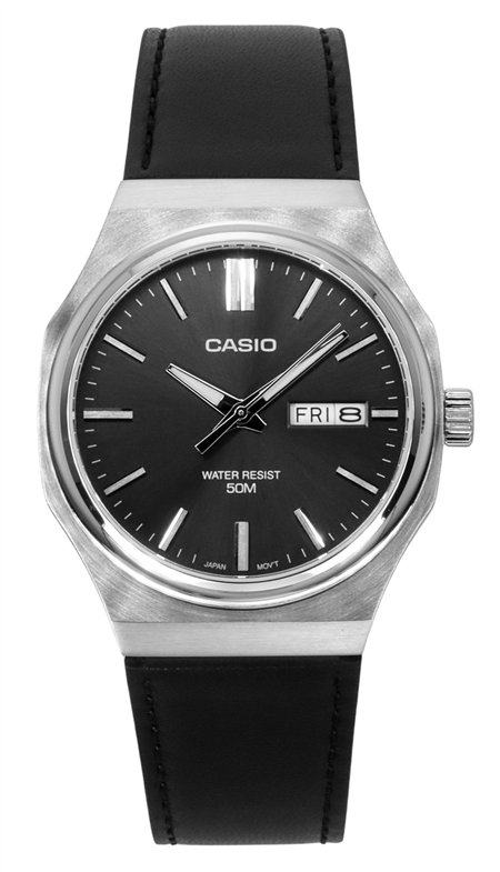 Casio Standard Analog Leather Strap Grey Dial Quartz MTP-E735L-8AV Men's Watch