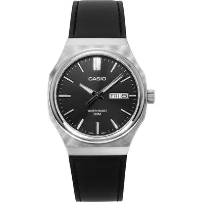 Casio Standard Analog Leather Strap Grey Dial Quartz MTP-E735L-8AV Men's Watch