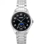 Casio Standard Analog Moon Phase Stainless Steel Black Dial Quartz MTP-M110D-1AV Men's Watch