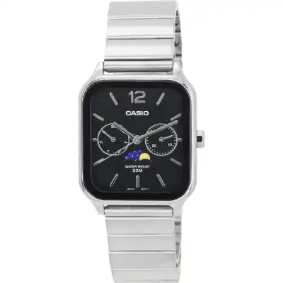 Casio Standard Analog Moon Phase Black Dial Quartz MTP-M305D-1A Men's Watch