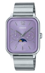 Casio Standard Analog Moon Phase Stainless Steel Purple Dial Quartz MTP-M305D-6AV Men's Watch