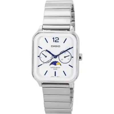 Casio Standard Analog Moon Phase Silver Dial Quartz MTP-M305D-7A Men's Watch