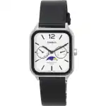 Casio Standard Analog Moon Phase Leather Strap White Dial Quartz MTP-M305L-7A Men's Watch
