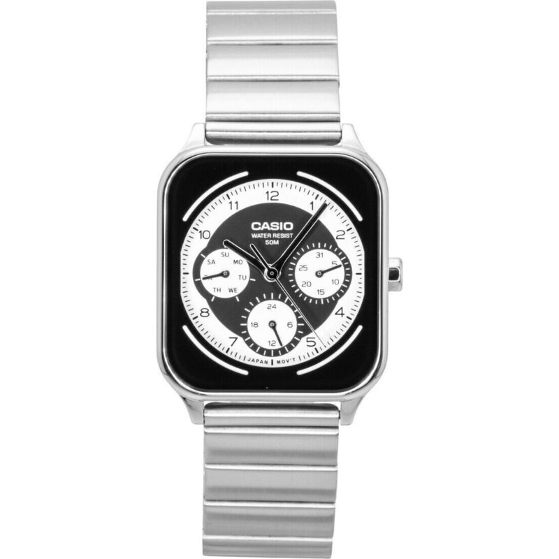 Casio Standard Analog Stainless Steel Black And White Dial Quartz MTP-M307D-1BV Men's Watch