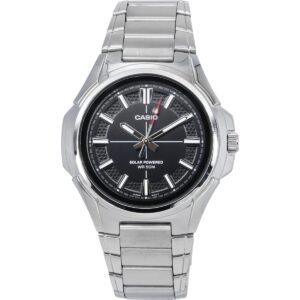 Casio Standard Analog Stainless Steel Black Dial Solar Powered MTP-RS100D-1A Men's Watch