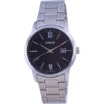 Casio Black Dial Stainless Steel Analog Quartz MTP-V002D-1B3 MTPV002D-1 Men's Watch