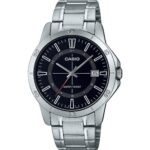 Casio Standard Analog Stainless Steel Black Dial Quartz MTP-V004D-1C Men's Watch