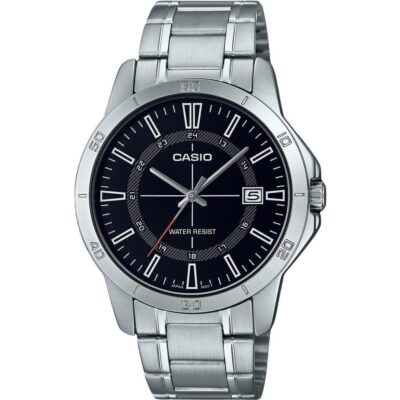 Casio Standard Analog Stainless Steel Black Dial Quartz MTP-V004D-1C Men's Watch