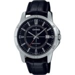 Casio Standard Analog Leather Strap Black Dial Quartz MTP-V004L-1C Men's Watch
