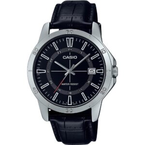 Casio Standard Analog Leather Strap Black Dial Quartz MTP-V004L-1C Men's Watch