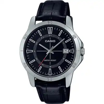 Casio Standard Analog Leather Strap Black Dial Quartz MTP-V004L-1C Men's Watch