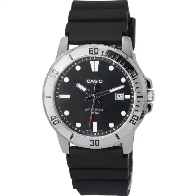 Casio Standard Analog Resin Strap Black Dial Quartz MTP-VD01-1E MTPVD01-1E Men's Watch